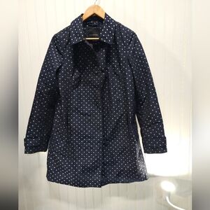 Talbots lightweight raincoat polkadot size 8
